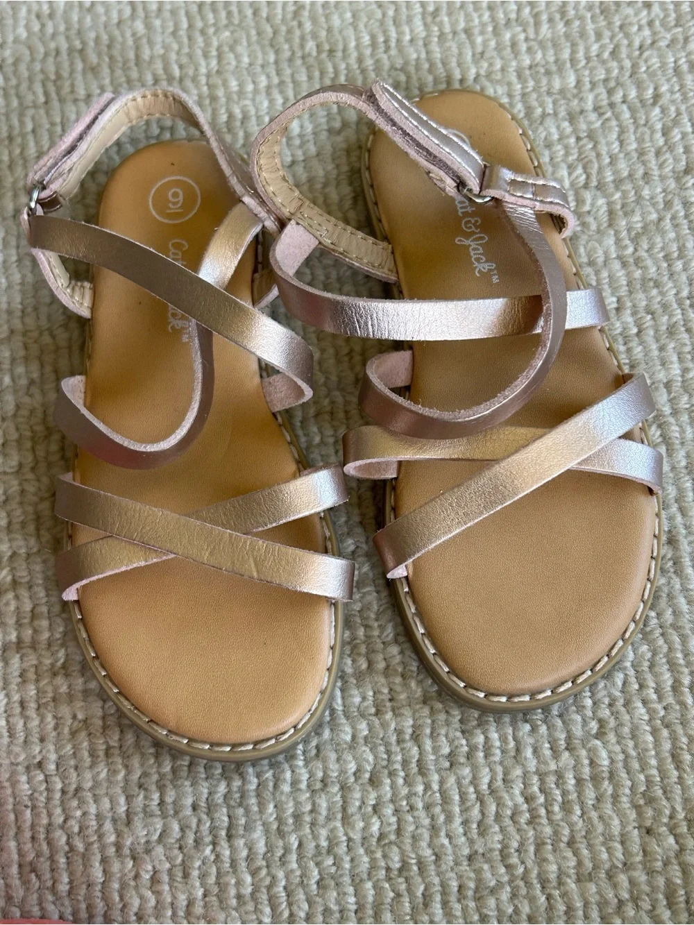 Cat & Jack Metallic Pink Strappy Girls' Sandals